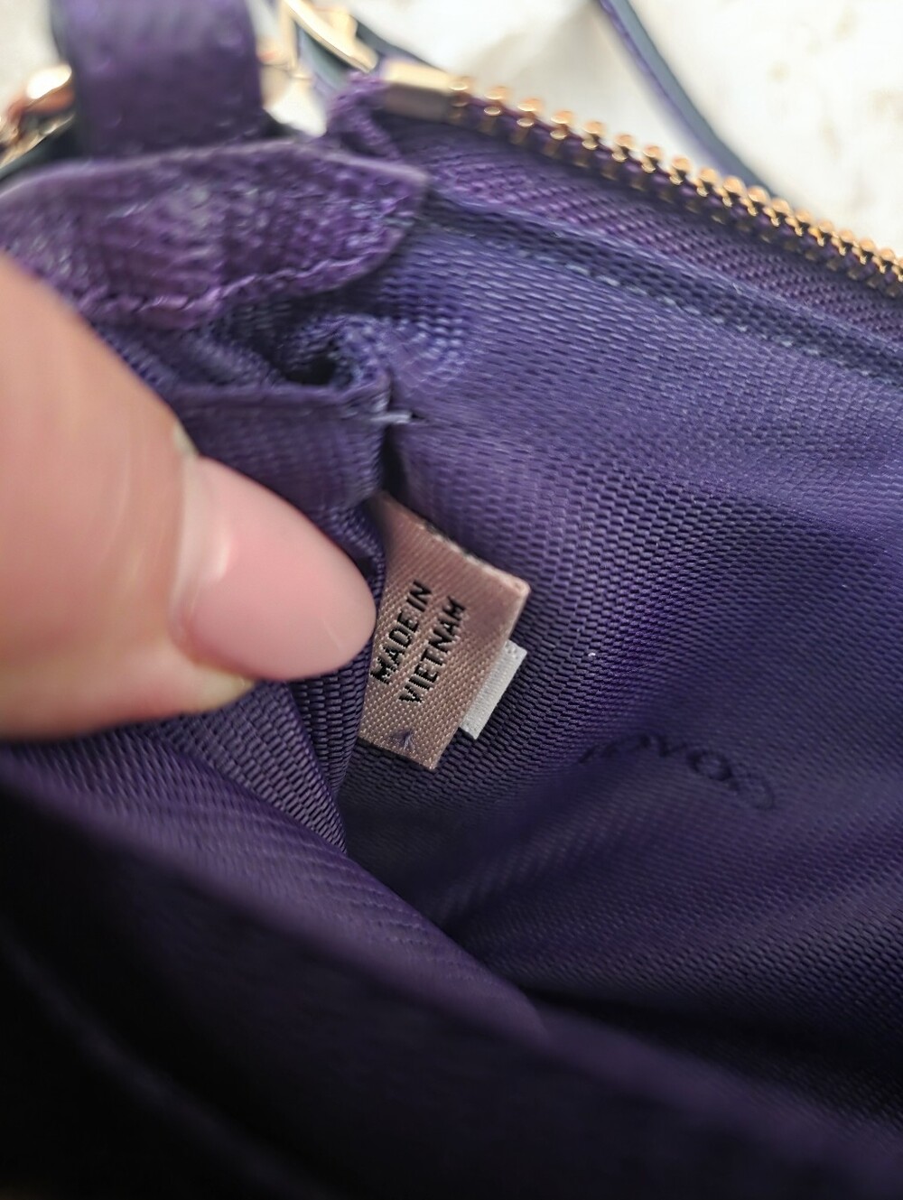 Coach Purple Genuine Leather Kylie Crossbody Bag With Gold Accents 52385 - Picture 12 of 13